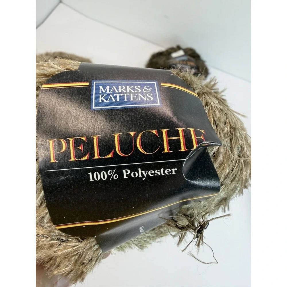 Peluche Marks & Kattens Eyelash Fur Yarn 100% Polyester 2 Color Browns Lot Of 9